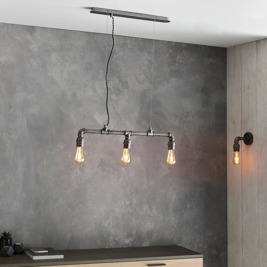 Pipe 3-Light Pendant Ceiling Light - Comet Lighting