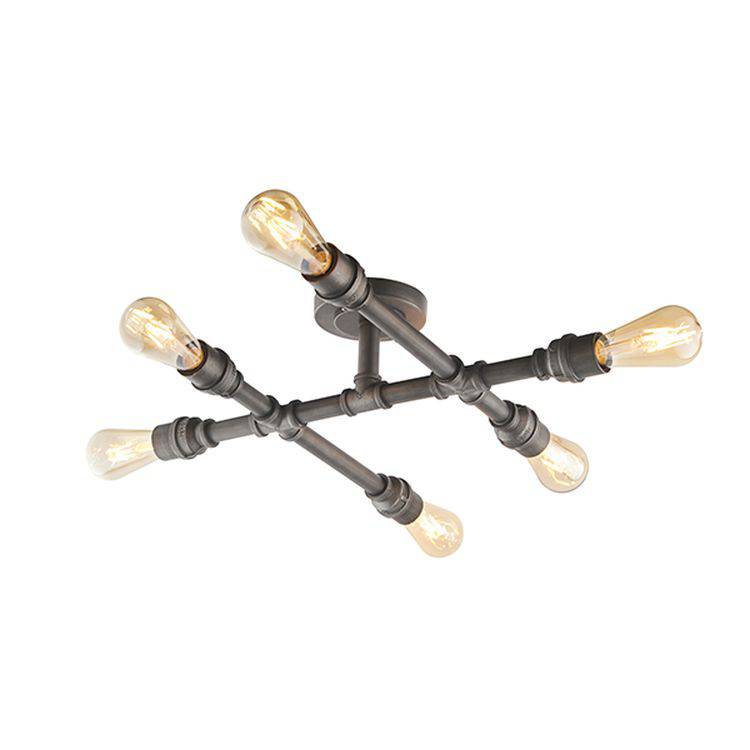 Pipe 6-Light Semi-Flush Ceiling Light - Comet Lighting