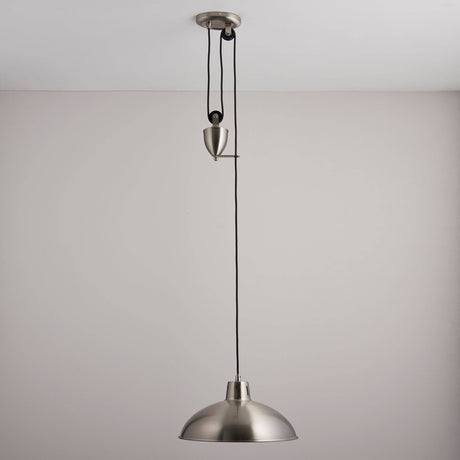 Polka Rise & Fall Pendant Ceiling Light Satin Nickel - Comet Lighting