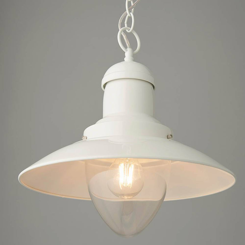 Polperro Pendant Ceiling Light Cream - Comet Lighting