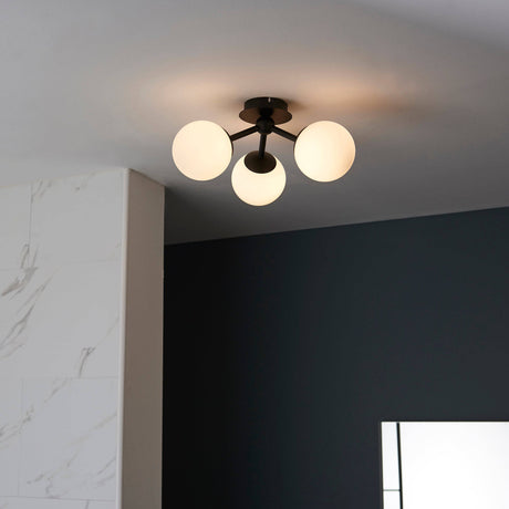 Pulsa 3Lt Semi-Flush Ceiling Light A Matt Black - Comet Lighting