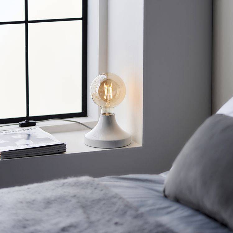 Quay Table Lamp Gloss White - Comet Lighting