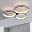 Radius 3Lt LED Semi-Flush Ceiling Light Chrome Plated - Comet Lighting