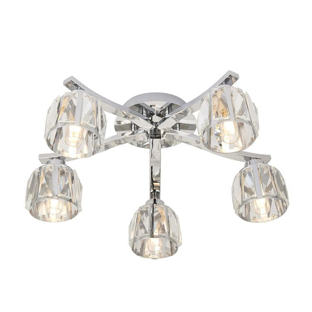 Ria 5Lt Semi-Flush Ceiling Light Chrome - Comet Lighting