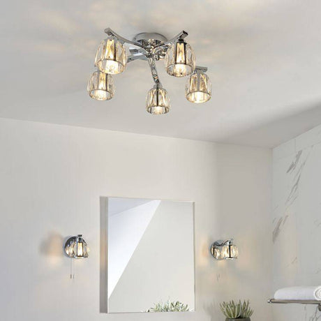 Ria 5Lt Semi-Flush Ceiling Light Chrome - Comet Lighting