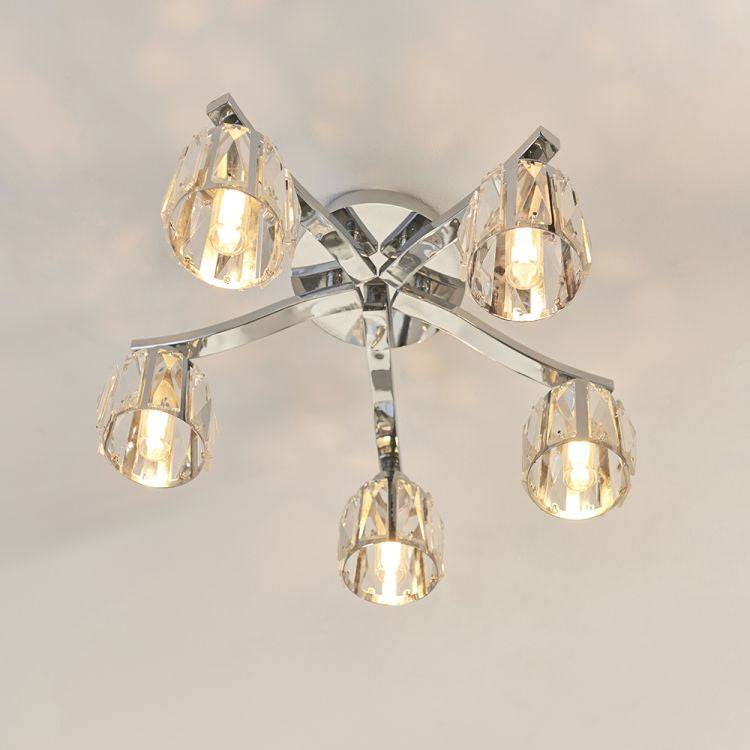 Ria 5Lt Semi-Flush Ceiling Light Chrome - Comet Lighting