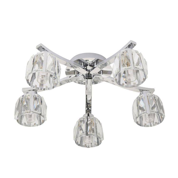 Ria 5Lt Semi-Flush Ceiling Light Chrome - Comet Lighting