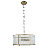 Ridgeton 3lt Pendant Ceiling Light Antique Brass - Comet Lighting