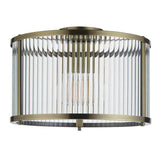 Ridgeton Flush Ceiling Light Antique Brass - Comet Lighting