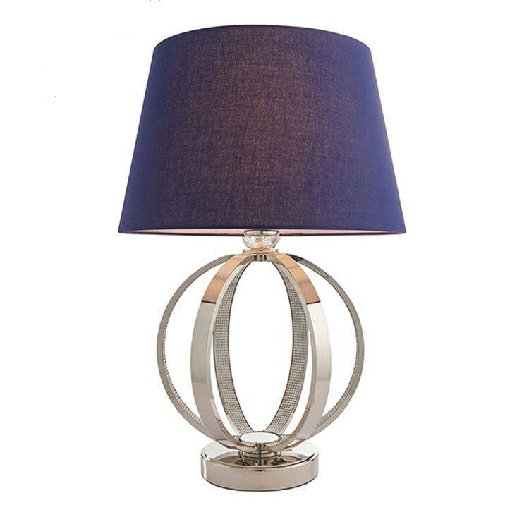 Ritz Table Lamp & Evie Navy Shade - Comet Lighting