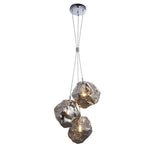 Rock 3Lt Pendant Ceiling Light Metallic Chrome - Comet Lighting