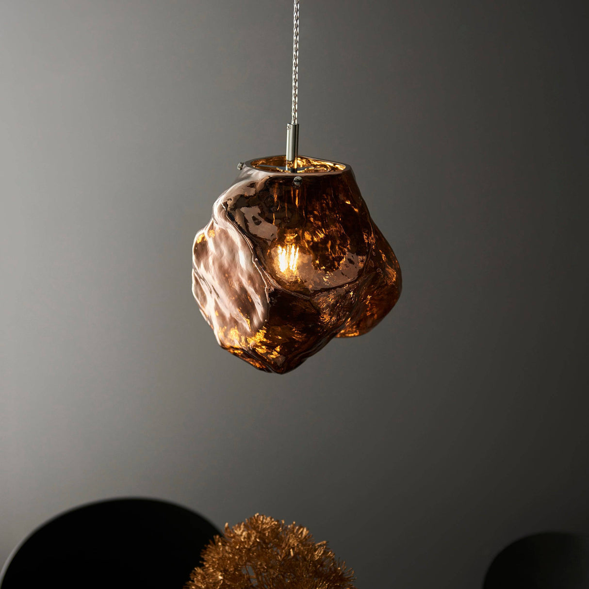 Rock Pendant Ceiling Light Metallic Copper - Comet Lighting