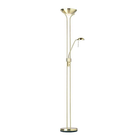 Rome Mother & Child Task Floor Lamp Satin Brass - Comet Lighting