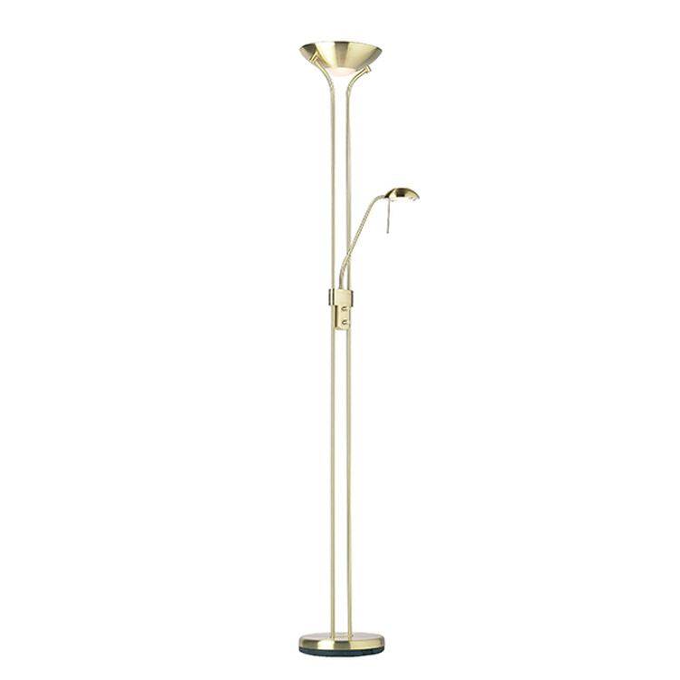 Rome Mother & Child Task Floor Lamp Satin Brass - Comet Lighting