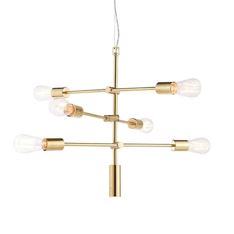 Rubens 6-Light Pendant Ceiling Light Brass - Comet Lighting