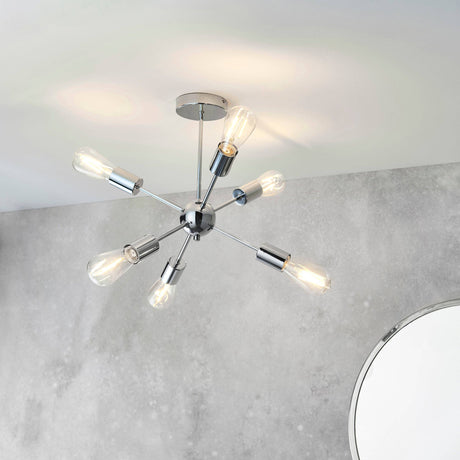 Rubens 6-Light Semi-Flush Ceiling Light - Comet Lighting