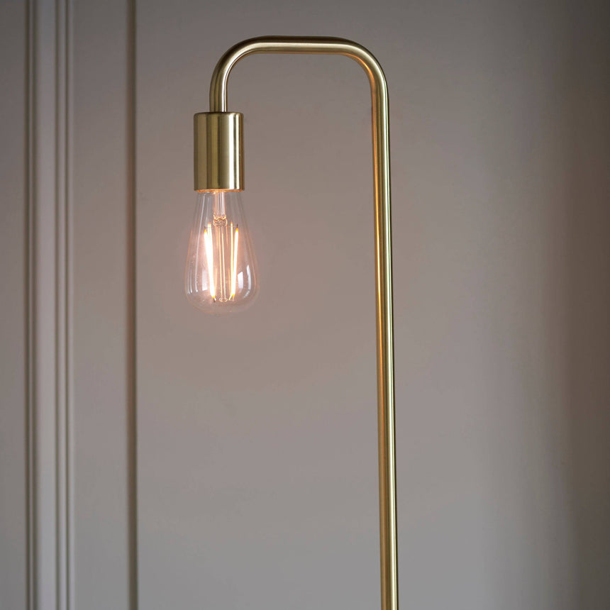 Rubens Floor Lamp Brushed Brass - Comet Lighting