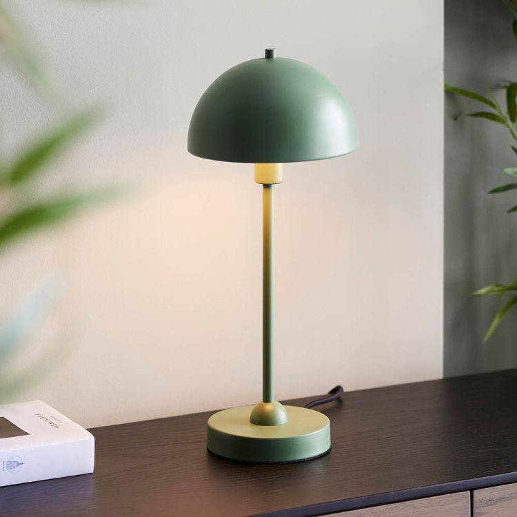 Saroma Table Lamp Matt Green - Comet Lighting