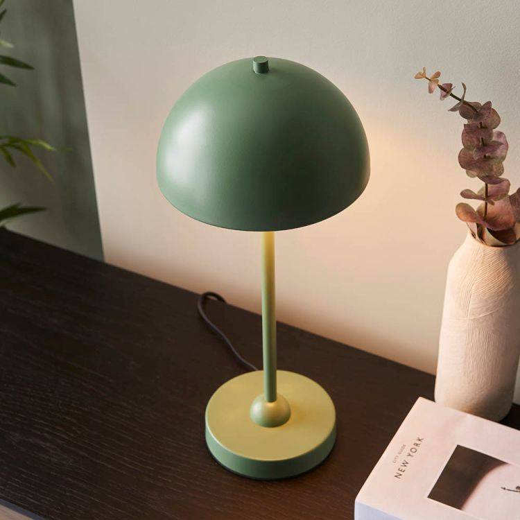 Saroma Table Lamp Matt Green - Comet Lighting