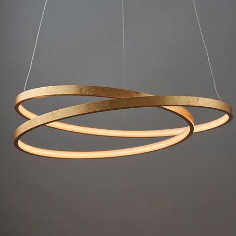 Scribble Ring Pendant Ceiling Light Gold Leaf - Comet Lighting