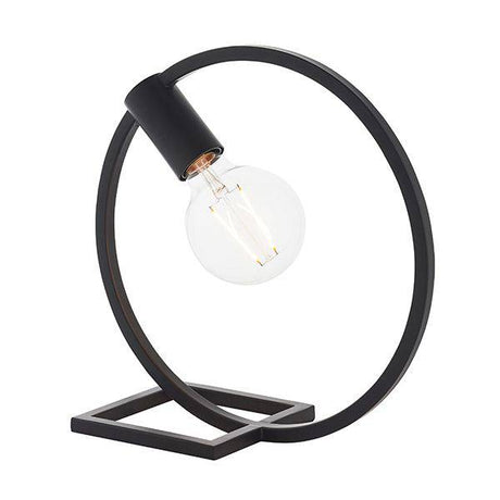 Shape Circle Table Lamp Matt Black - Comet Lighting