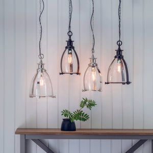 Storni Pendant Ceiling Light Large Nickel - Comet Lighting