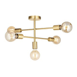 Studio 5Lt Semi-Flush Ceiling Light Brushed Brass - Comet Lighting