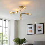 Studio 5Lt Semi-Flush Ceiling Light Brushed Brass - Comet Lighting