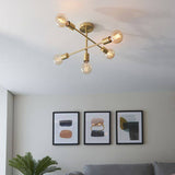 Studio 5Lt Semi-Flush Ceiling Light Brushed Brass - Comet Lighting