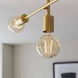 Studio 5Lt Semi-Flush Ceiling Light Brushed Brass - Comet Lighting