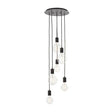 Studio 6-Light Multi-drop Pendant Matt Black - Comet Lighting