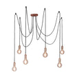 Studio 6-Light Pendant Ceiling Light Copper - Comet Lighting