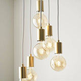 Studio 6Lt Multi-Drop ceiling Light Soft Gold - Comet Lighting