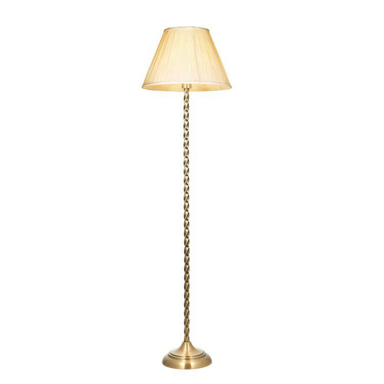 Suki Antique Brass Floor Lamp & 16 inch Ivory Shade - Comet Lighting