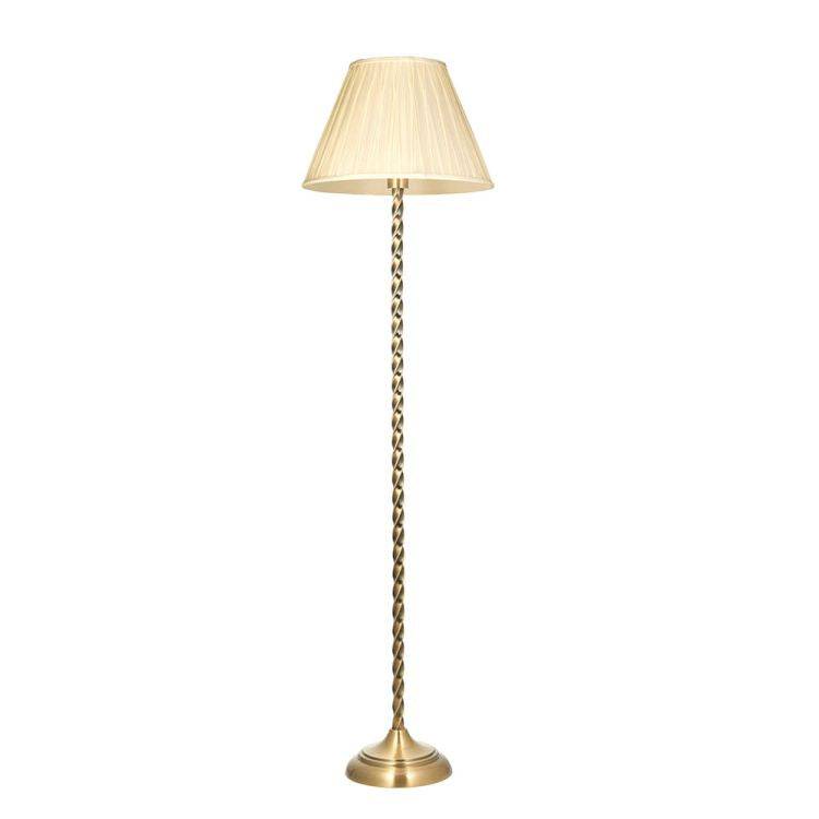 Suki Antique Brass Floor Lamp & 16 inch Ivory Shade - Comet Lighting