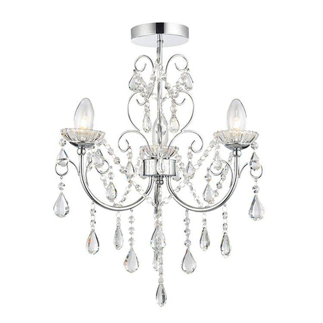 Tabitha 3-Light Semi Flush Ceiling Light Chrome - Comet Lighting