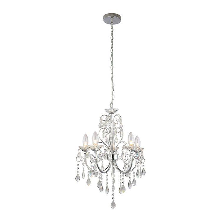 Tabitha 5-Light Pendant Ceiling Light Chrome - Comet Lighting