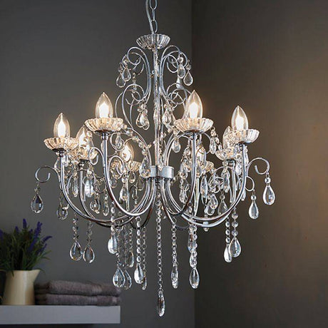 Tabitha 8-Light Pendant Ceiling Light Chrome - Comet Lighting