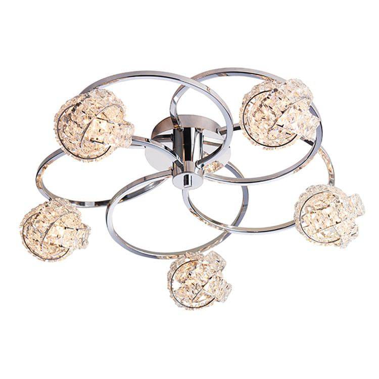 Talia 5-Light Semi Flush Ceiling Light Chrome - Comet Lighting