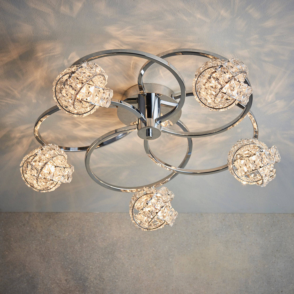 Talia 5-Light Semi Flush Ceiling Light Chrome - Comet Lighting