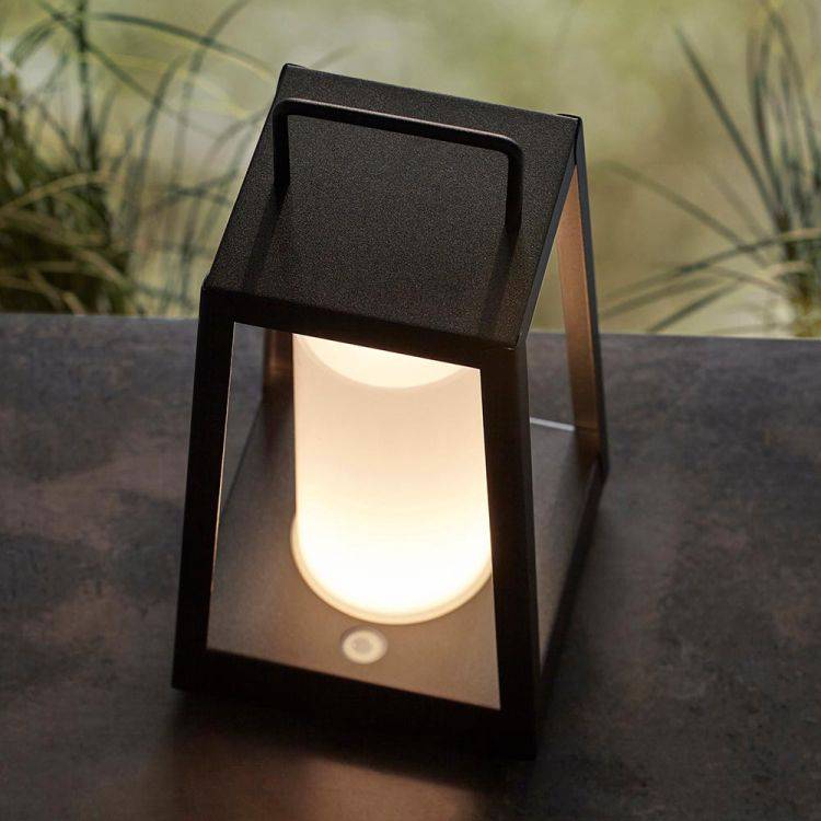 Tallow Table Touch Outdoor Table Lamp Matt Black - Comet Lighting