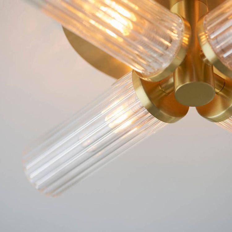 Talo 4Lt Semi-Flush Ceiling Light Satin Brass - Comet Lighting