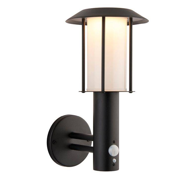 Tarrow Solar Wall Light Matt Black w/ Sensor - Comet Lighting