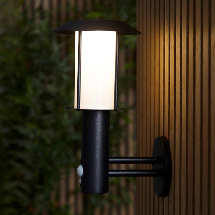 Tarrow Solar Wall Light Matt Black w/ Sensor - Comet Lighting