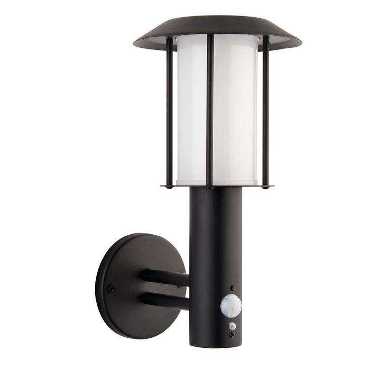 Tarrow Solar Wall Light Matt Black w/ Sensor - Comet Lighting