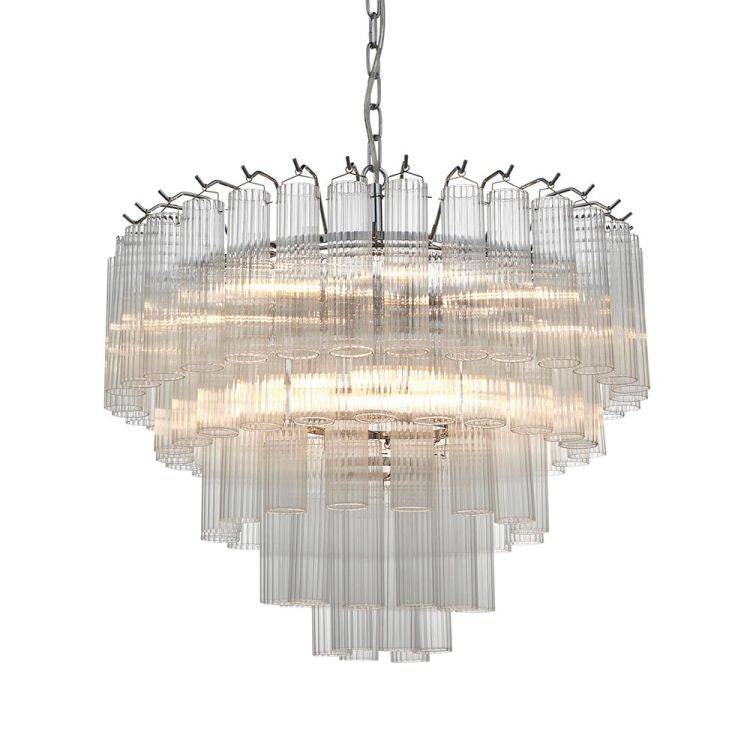 Toulouse 12lt Pendant Ceiling Light Polished Nickel - Comet Lighting