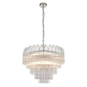 Toulouse 12lt Pendant Ceiling Light Polished Nickel - Comet Lighting