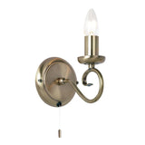 Trafford 1-Light Wall Light Antique Brass - Comet Lighting