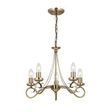 Trafford 5-Light Pendant Ceiling Light Antique Brass - Comet Lighting