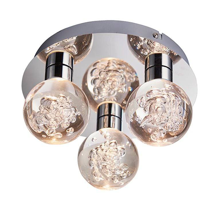 Versa 3-Light Flush Ceiling Light Chrome - Comet Lighting